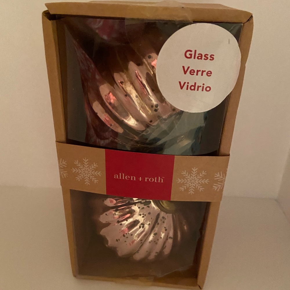 Allen & Roth Glass Christmas Ornaments- Rose Color